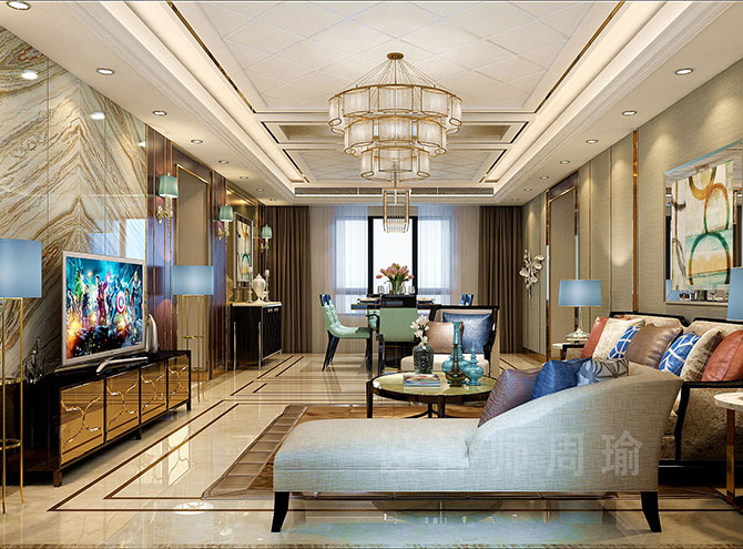 大黑屌操亚洲世纪江尚三室两厅168平装修设计效果欣赏